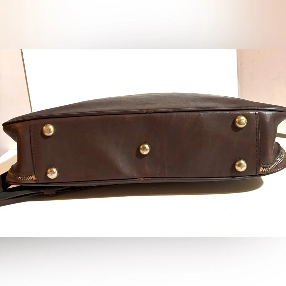 Vintage unisex briefcase, travel work weekend Brown Leather Bag